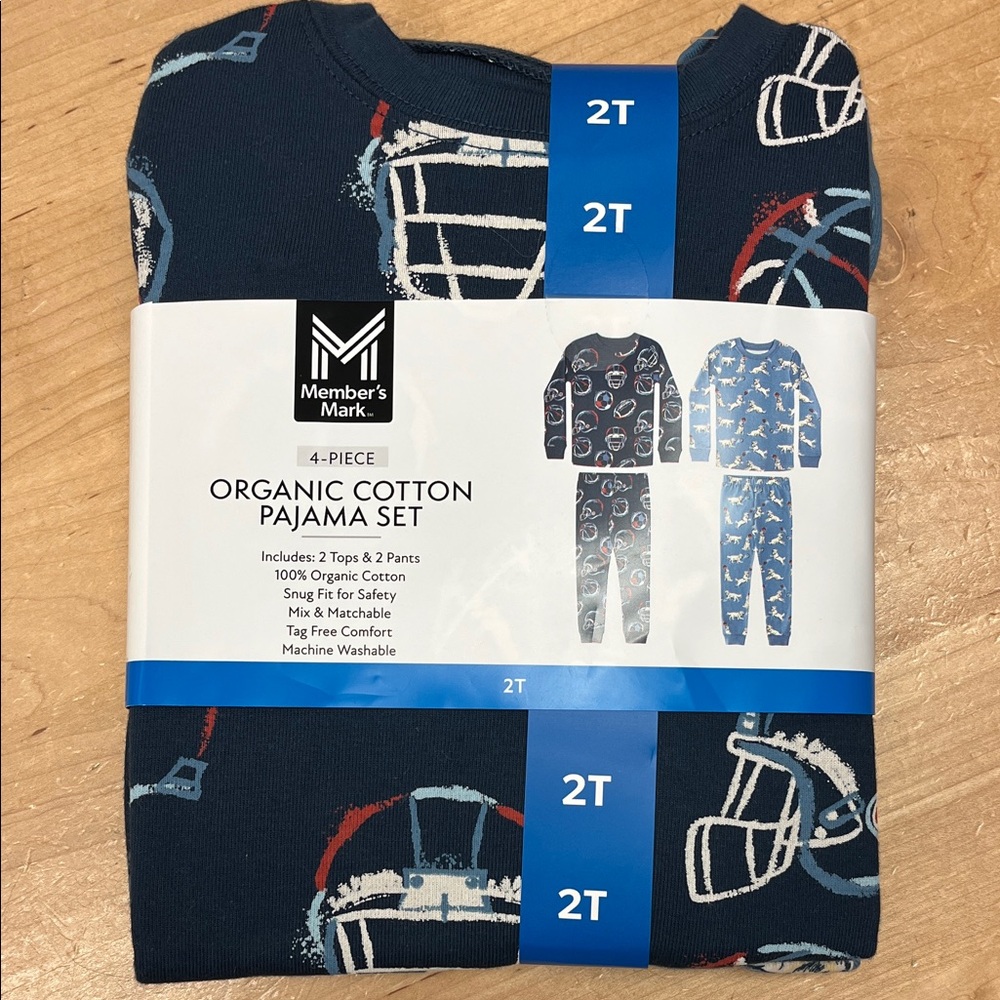 Member's Mark Kids Pajama Set - Navy Football Design